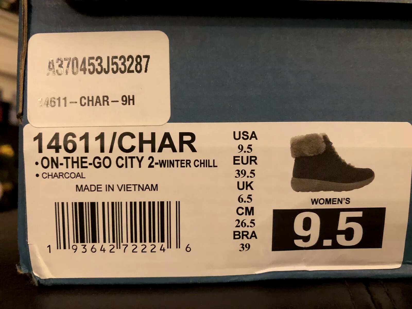 Brand New Skechers On The Go City Winter Chill Charcoal Womens Boot Size 95