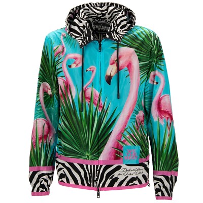 DOLCE & GABBANA x DJ KHALED Flamingo Zebra Bomber Jacke Hoody Blau Pink 11371