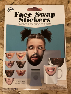 Face Swap Sticker - 10 Gesichter Aufkleber für PC, Tassen etc....
