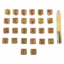 1/2''26Pcs Leather Stamp Alphabet Letter Metal Punch Set Stamp Craft Tool Kit US