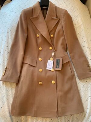 LORO PIANA 100% VIRGIN WOOL COAT DOUBLE-BREASTED DOUBLE SLIT ON