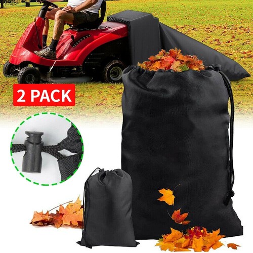 2 Pack Reusable Lawn Tractor Leaf Bag Mower Catcher Grass Sweeper Bag