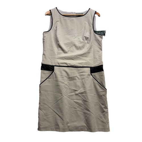 Lauren Ralph Lauren beige Taschen Kleid Damen Gr. 14 neu mit Etikett kurz ärmellos Tank. "