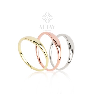 14K Gold Custom Name Ring, Stackable Name Ring, Dainty Stacking Rings, Initial