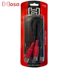 Hosa MID-203 Dual 5-Pin to Same MIDI Keyboard Cable 3 m
