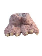 Cat  Jack Girls Large 9/10 Pink Fuzzy Dinosaur Or Bear Foot Slippers NEW