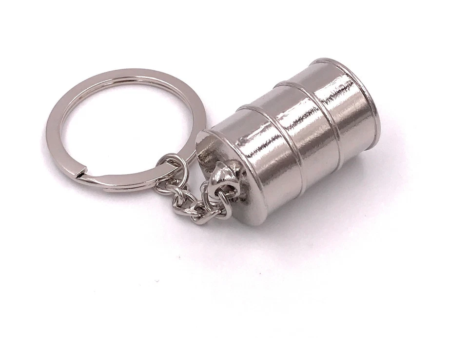 Barrelbarile Barile da Olio Barile Argento Portachiavi Ciondolo IN Metallo - Immagine 2 di 2