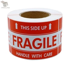 500 Labels 2x3 FRAGILE This Side Up Shipping Mailing Handle with Care Stickers