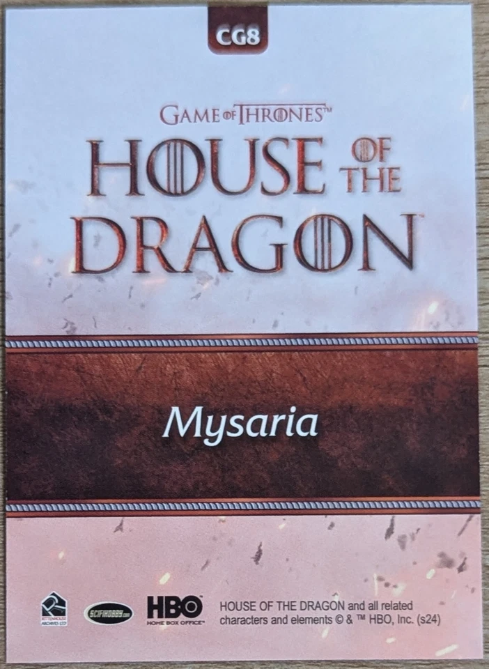 2024 House of the Dragon Season 1 Character Gallery Card #CG8 Mysaria - Image 2 of 2