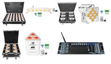 6 Rockville BEST PAR STRIP WEDGE White Wireless DMX Battery Lights Controller