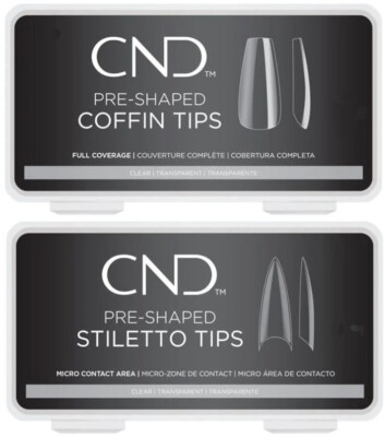 CND Pre-Shaped Coffin Tips and Stiletto Tips  100 Pcs or 360 Pcs. Your Choice