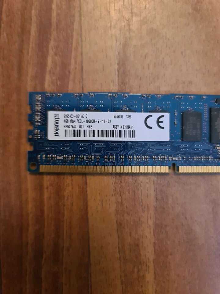 Kingston 4GB 1RX4 PC3L--10600R-9-12-C2 HP647647-071-HYE Server Memory Ram - Image 3 of 4
