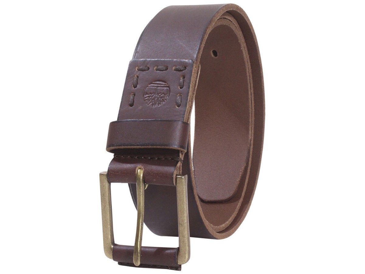 ベルト TIMBERLAND Men Belt Brown TB0A5MRS2421 DARKBROWN Timberland Men's Belt Genuine Leather Casual Pull-Up Jean