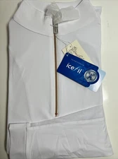 Tailored Sportsman ICEFIL Long Sleeve Ziptop Shirt White/ Rose Gold Small