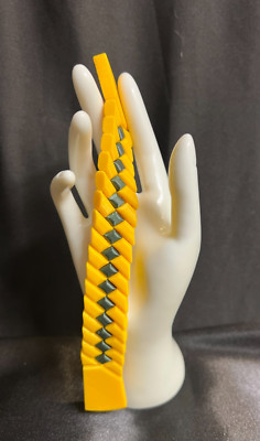 Yellow/Dark Green chotki antistress/Plastic/handmade, 3D printed Size21cm 37gram