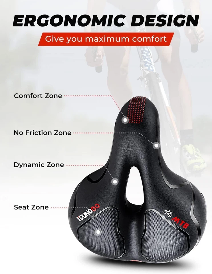 YOUNGDO Ergonomische Fahrrad Sattel Fahrradsitz Prostata Bike Sitz Citybike MTB - Bild 4 von 4