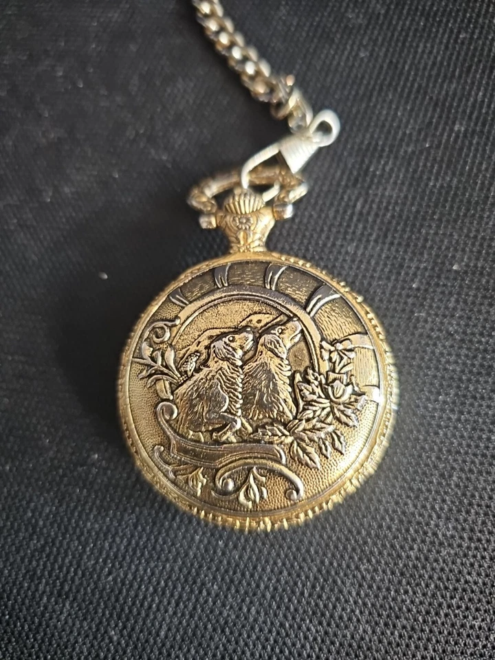 沃尔瑟姆石英日期怀表狗对水上飞鹅布什新电池 — 第 3/4 张图片