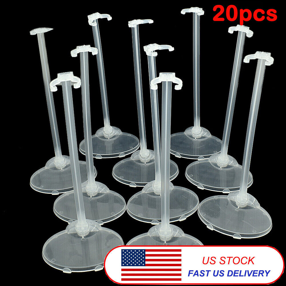 20Pcs Doll Stand Display Holder for 11.5'' Dolls Transparent Model Support Stand