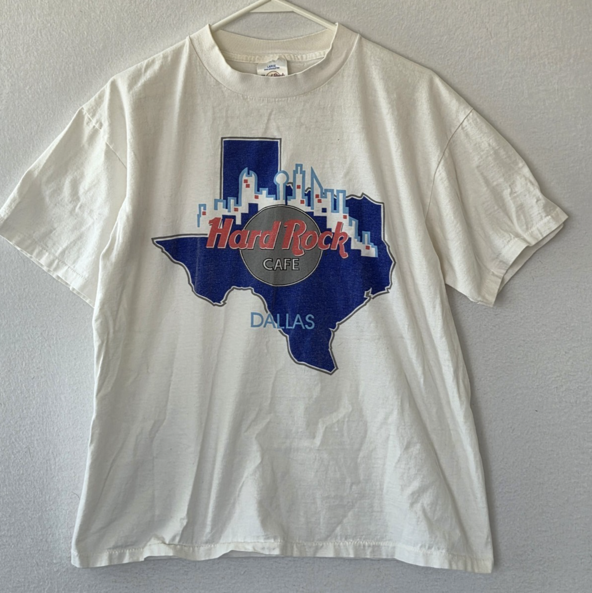 VTG Men's Hard Rock Cafe Dallas Texas Tee Size L Large 90’s White Single Stitch