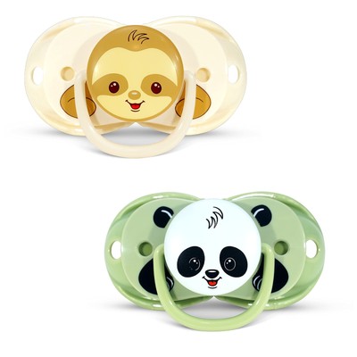 RaZbaby Keep-It-Kleen Baby Pacifier 2-Pack Closes When Dropped - BPA-Free Sil...