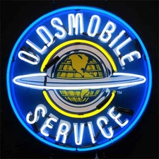 Neonetics 5OLDBK Oldsmobile Service Neon Sign With Backing 24 Width x 24 Height