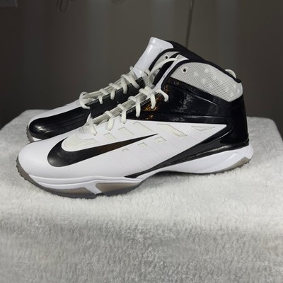 Nike Alpha Menace Mid Football Cleats White Black 527879-100 Mens 17