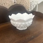 Fenton Glass Vintage Fairy Lamp Base ONLY White Milk Glass Hobnail Pattern