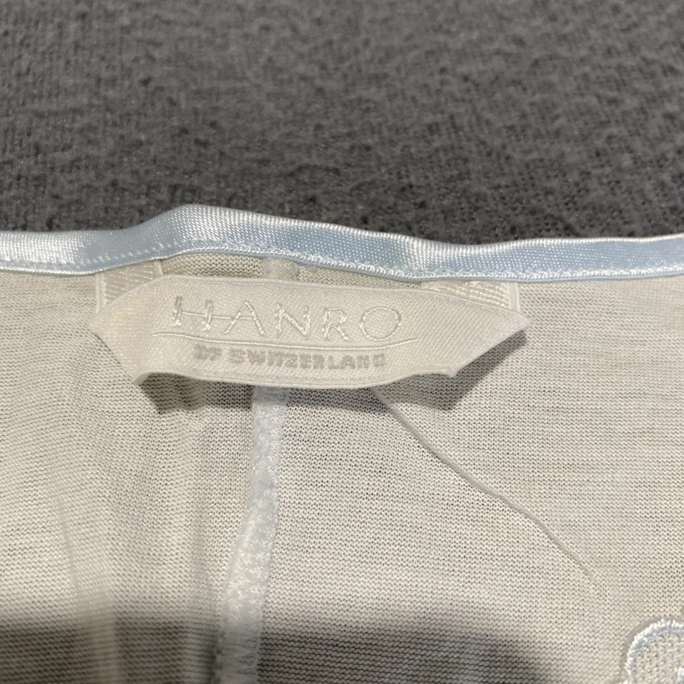 Hanro Of Switzerland Blue Nightgown Mercerised Cotton Sz L Lace Trim Lingerie - Image 4 of 4