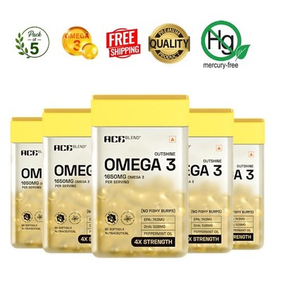 A.c.e Blend Omega 3 Fish Oil 1650mg 60 Softgels Pack of 5