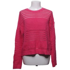 C&A, Strickpullover, Größe: M, Pink, Baumwolle/Hanf, Chevron, Musterstrick #dB5