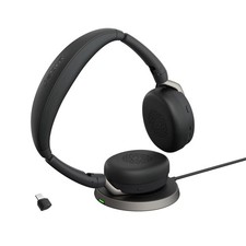 Jabra Evolve2 65 Flex Stereo Headset with Bluetooth, Wireless Charging Pad