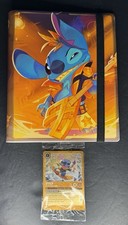 Disney Lorcana Stitch Binder w/ Stitch Sealed Carefree Snowboarder Promo Card