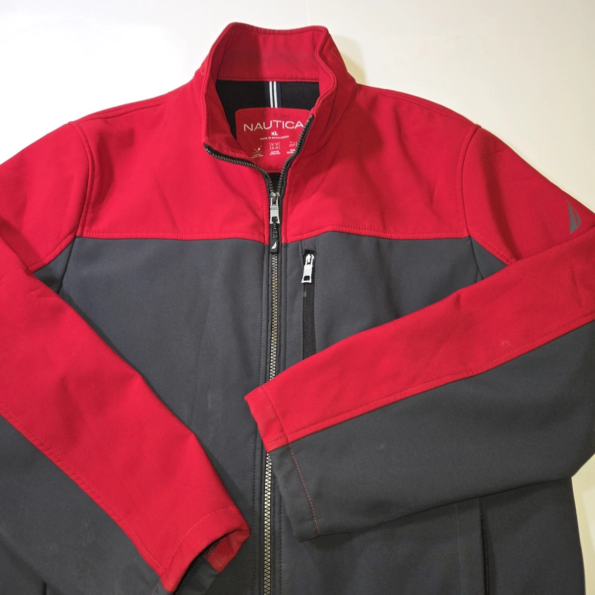 Veste Polaire Nautica Rouge Années 90 - Taille M Homme - Made In USA - Occasion Très Bon état