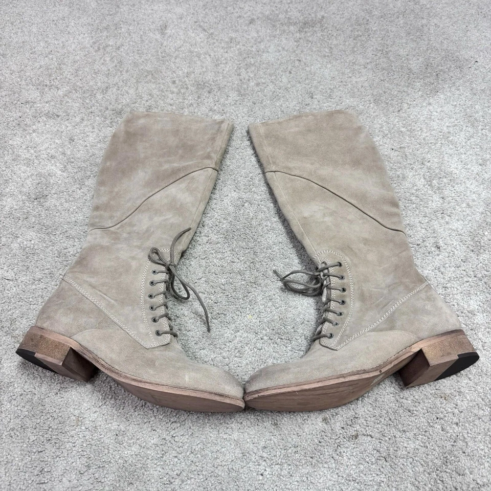 Botas Seychelles Beige Cuero Gamuza Mujer Talla 6.5 Con Cordones Foto 2 de 4