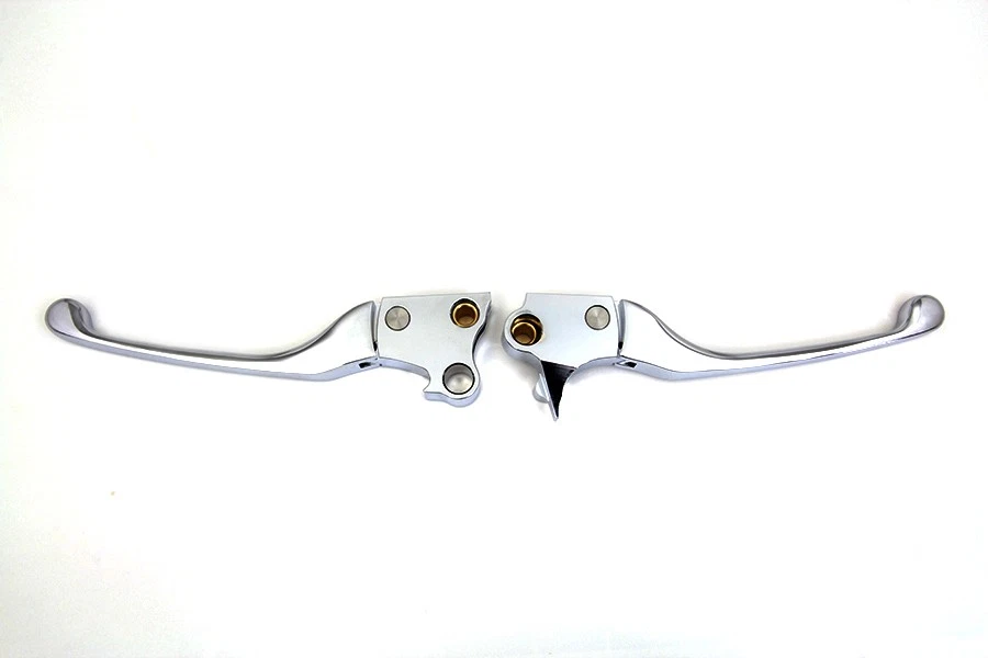 Conjunto de alavanca de mão ajustável cromada compatível com Harley Davidson - Imagem 2 de 4