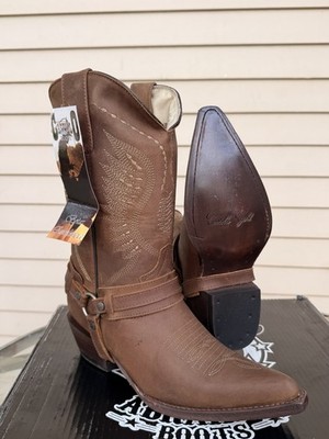 Castillo Boots Women Western Boots   Brown Leather Harness Pointed Toe Size US 6