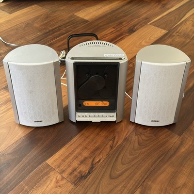 Sony CMT-EX5 Micro Hi-Fi CD AM/FM Shelf Stereo System w/ Speakers AUX Silver