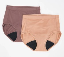 Breezies Set of 2 Leak Proof Full Briefs 1X Cocoa/Warm A508654