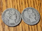 Barber Liberty Head Half Dollar Lot of 2 - 1911 & 1909 50C