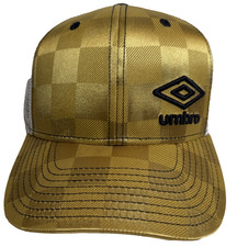 Umbro Shiny Checkered Hat Gold Snapback Black Logo