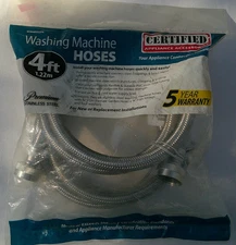 Certified Appliance Accessories Washing Machine Hoses – 4 ft Stainless Steel
