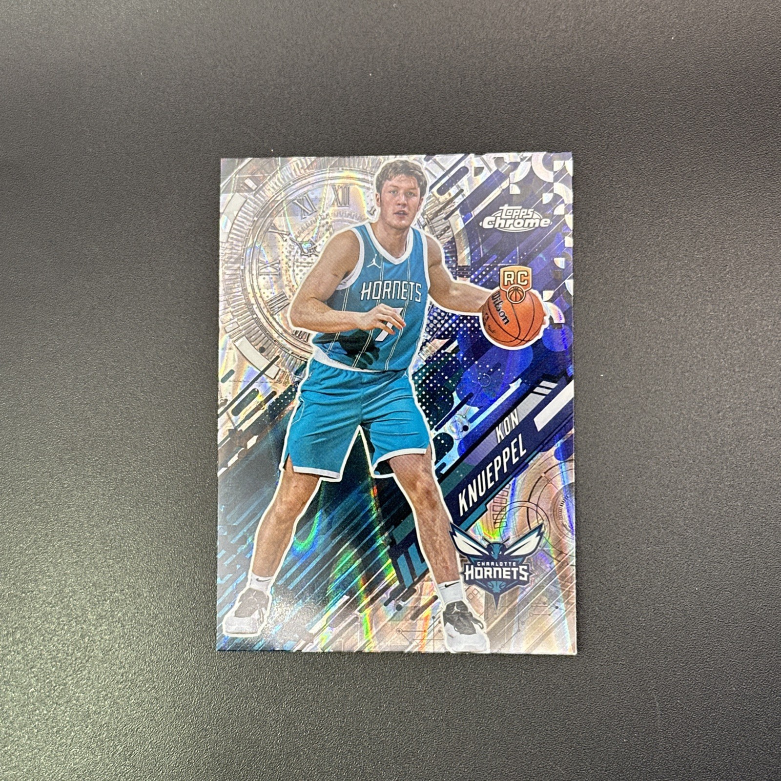 Kon Knueppel RC 2025-26 Topps Chrome Go Time REFRACTOR RAYWAVE Hornets