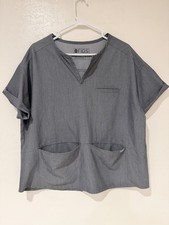 Figs Gray Short Sleeve Women's Top size L
