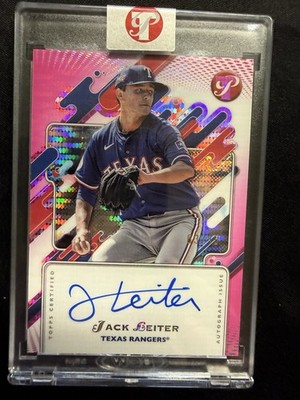  25 Topps Pristine Jack Leiter PINK REFRACTOR AUTO /15 PA-JL Rangers ENCASED SSP