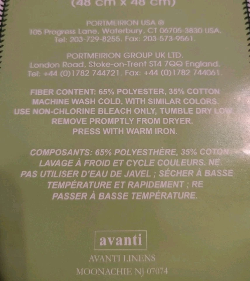 Portmeirion Botanic Garden Napkins Floral Magnolia Set Of 4 19''X 19" New - Image 4 of 4