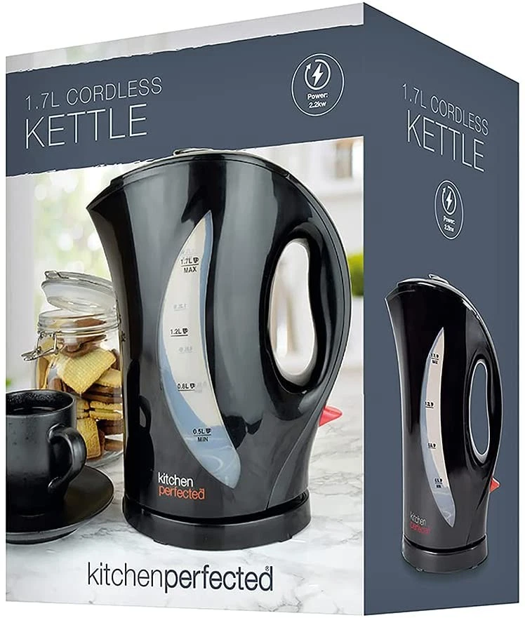 Black 1.7 Litre 2200w Cordless Fast Boil Electric Jug Kettle Washable Filter
Opens in a new window o
