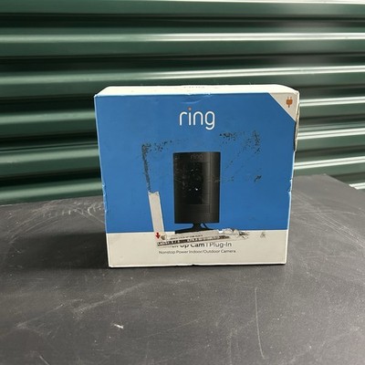 Ring Stick Up Cam Plug-In Black Indoor/Outdoor 1080p HD WiFi Camera Open Box NEW
