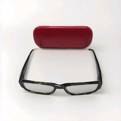 Elle Eyeglasses Frames Womens Tortoise Shell Rectangular Brown Modern New Case