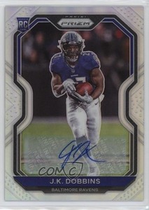 2020 Panini Prizm Rookie Silver Prizm Auto JK Dobbins #379 Rookie Auto RC