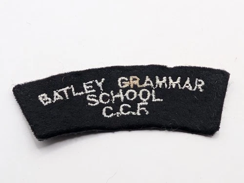 Post WW2, Batley Grammar School , CCF, Shoulder Title Badge Patch Cadet Force